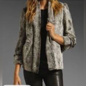 Alice + Olivia Faux Fur Snake Print Jacket – Size Small – with Quilted Lining